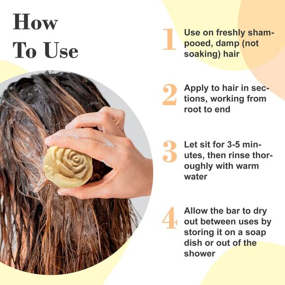 RICE WATER PROTEIN Conditioner Bar for Hair Growth and Strengthening - Picture 5 of 6